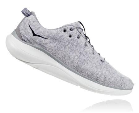 Hoka One One Hupana Flow Wool - Adidasi Training Barbati Gri Inchis | RO-Zn5WEEV